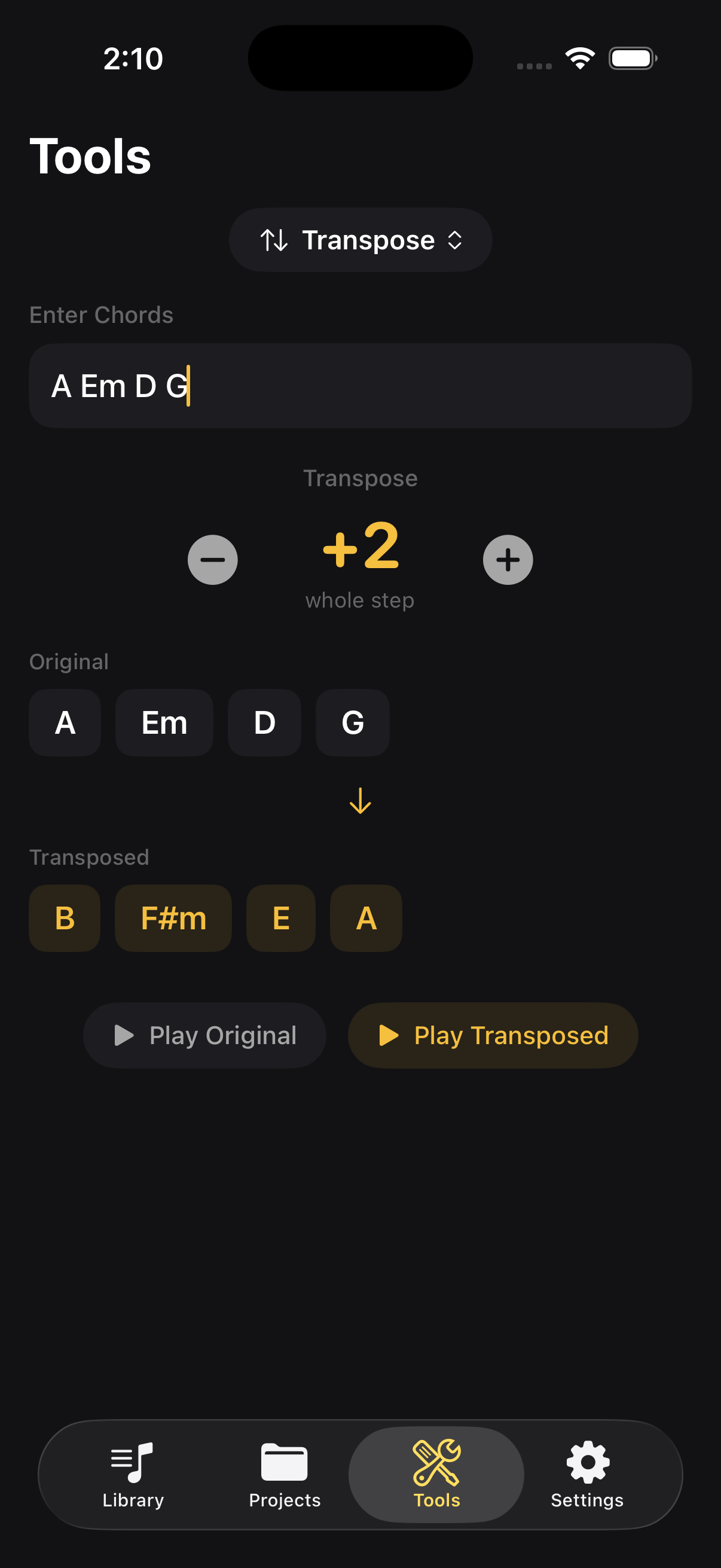 Chord transposer